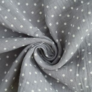 Муслин серый в горошек 50x45