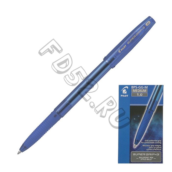 Ручка шариковая Pilot Super Grip G, узел 1.0мм, резиновый упор, стержень синий, BPS-GG-M (L)