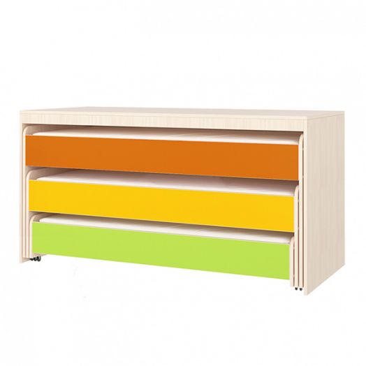 РСН-0043 Кровать-тумба трехъярусная трансформер выкатная (1482x676x848 мм)