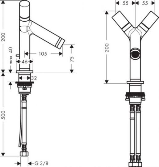 Смеситель Hansgrohe AXOR Starck для раковины 10030000 ФОТО