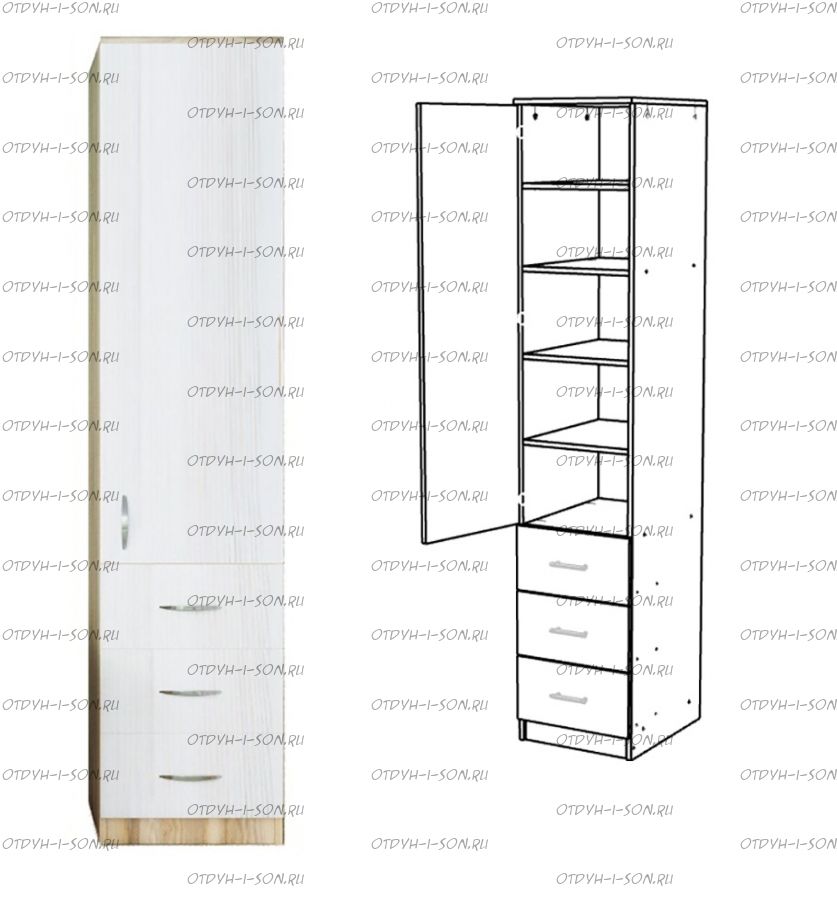 Шкаф-пенал Кадет-2 (40х50х200)