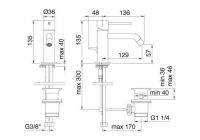 Treemme Up смеситель для раковины 5724-5725 схема 3