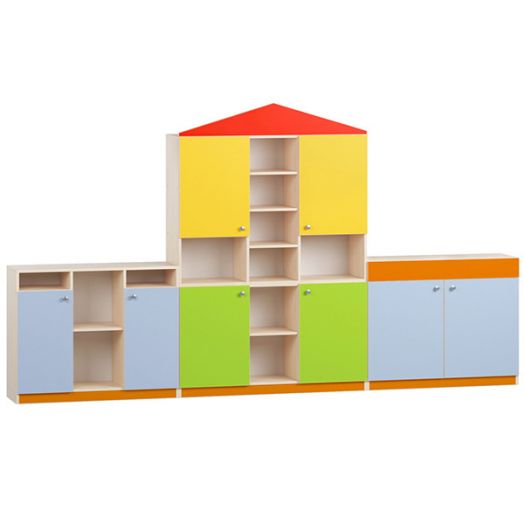 РСН-0190 Стеллаж для игрушек "Домик-2" (3200x350x1800 мм)