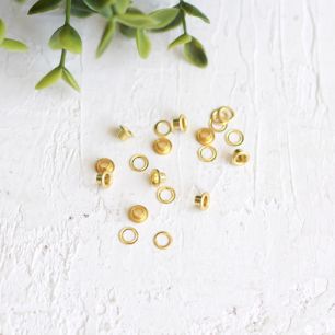 Люверсы металлические, D отверстия 3 мм., высота 3 мм., 10 шт. цвет - золото