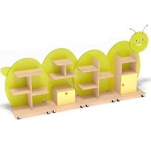 РСН-0165 Стеллаж для игрушек "Гусеница" (2800x500x980 мм)