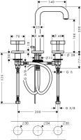 Смеситель Hansgrohe AXOR Citterio для раковины 39133000 схема 1