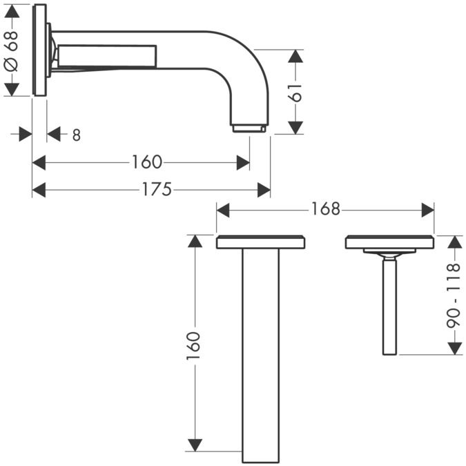 Смеситель Hansgrohe AXOR Citterio для раковины 39113000 ФОТО