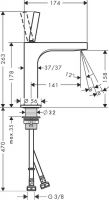 Смеситель Hansgrohe AXOR Citterio для раковины 39032000 схема 1