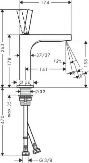 Смеситель Hansgrohe AXOR Citterio для раковины 39032000 ФОТО