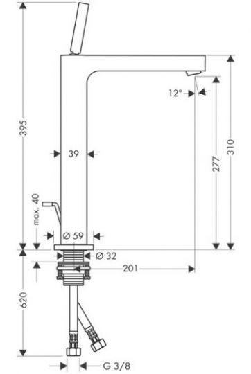 Смеситель Hansgrohe AXOR Citterio для раковины 39020000 ФОТО