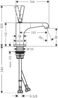 Смеситель Hansgrohe AXOR Citterio E для раковины 36102000 схема 1