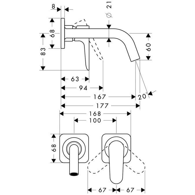 Смеситель Hansgrohe AXOR Citterio M для раковины 34112000 ФОТО