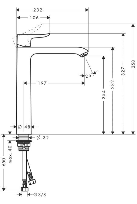 Смеситель Hansgrohe Metris для раковины 31184000 ФОТО