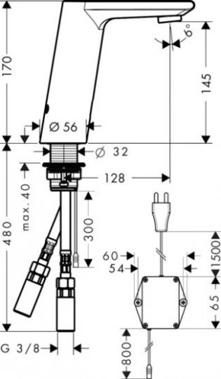 Смеситель Hansgrohe Metris S сенсорный для раковины 31102000 ФОТО