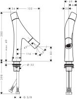 Смеситель Hansgrohe AXOR Starck Organic для раковины 12011000 схема 4