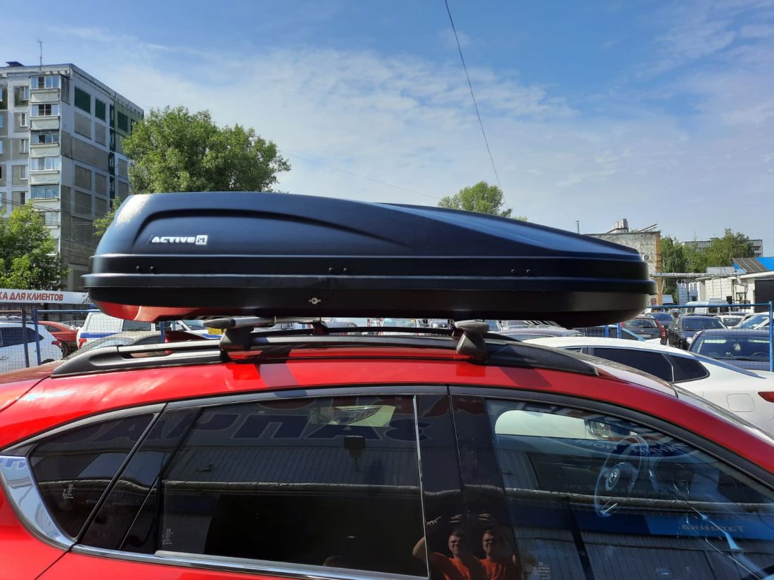 Бокс "Turino Active M"450L 187х88х44см, с двусторонним открыванием (чёрный, белый, серый)  "УСИЛЕННОЕ ДНО"