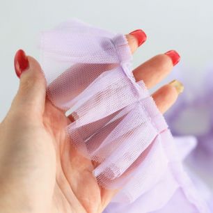 Кружево-сетка рюша, цвет сиреневый, 5 см, 1м