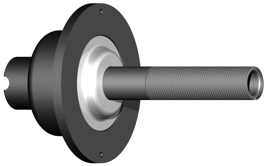 Вал с фланцем с закрытой пружиной, Tr40x4, 240мм для балансировочных станков Hofmann, Boxer, RAV, CEMB.