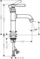 Смеситель Hansgrohe AXOR Montreux для раковины 16516820 схема 1