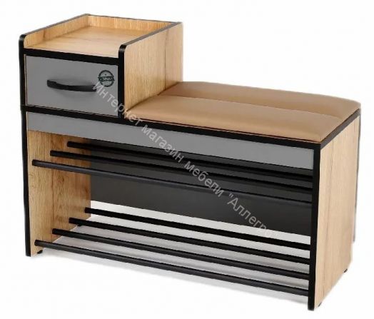 Тумба Ольга-Лофт 5 (Дуб Крафт Золотой/Темно-Серый)