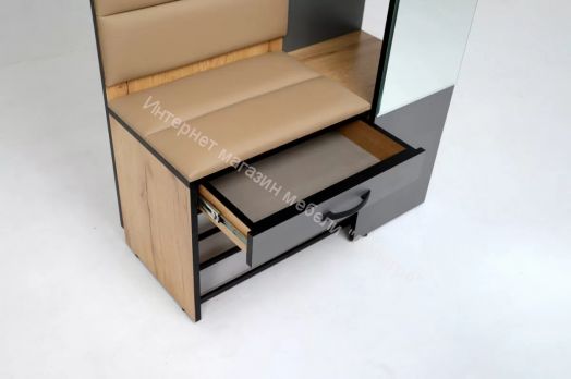 Прихожая Ольга-Лофт 2 (Дуб Крафт Золотой/Темно-Серый)