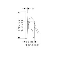 Смеситель Hansgrohe AXOR Citterio M для душа 34625000 схема 1