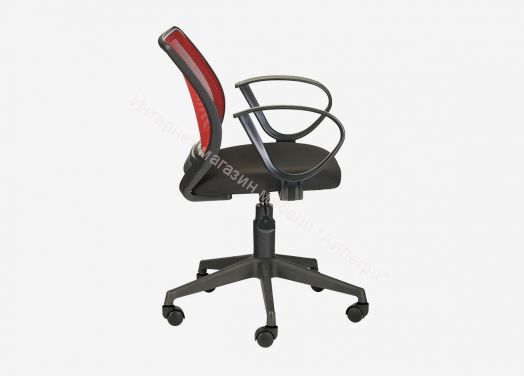 Кресло "Эксперт Рондо" сетка W-07 красная/ткань В-14 чёрная