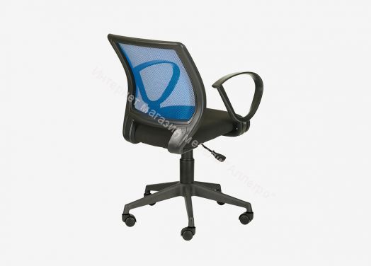 Кресло "Эксперт Рондо" сетка W-05 синяя/ткань В-14 чёрная