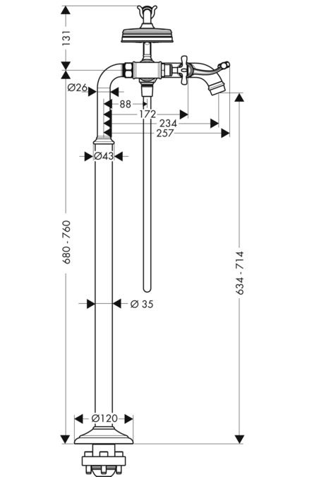 Смеситель Hansgrohe AXOR Montreux для ванны с душем 16547000 ФОТО