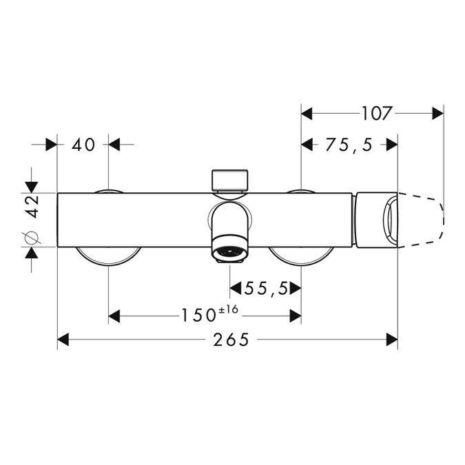 Смеситель Hansgrohe AXOR Citterio M для ванны с душем 34420000 схема 1