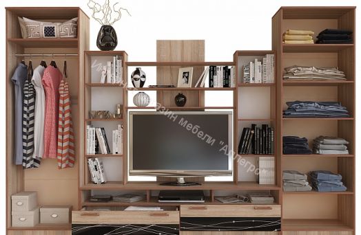 Гостиная "Багира" Дуб сонома/Каштан