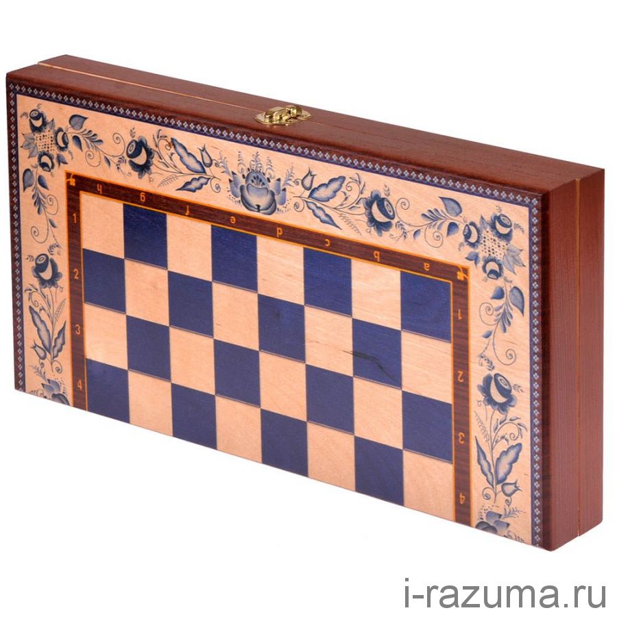 Шахматы 3в1,  "Гжель"