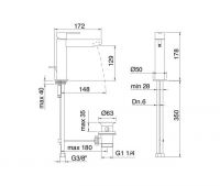 Смеситель для раковины Treemme Time  5111TLBT схема 4