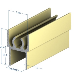 Алюминиевый профиль горизонтальный верхний, золото