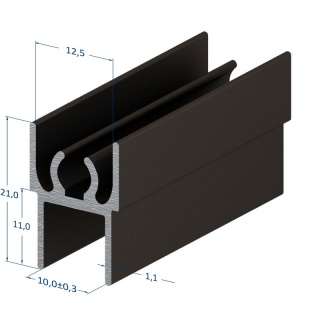 Алюминиевый профиль горизонтальный верхний, коньяк