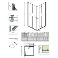 Душевой уголок Radaway Eos KDD B стеклянный цвета хром схема 2