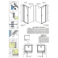 Хромированный душевой уголок Radaway Eos KDJ II с распашной дверью схема 2