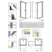 Г-образный душевой уголок Radaway Eos KDJ I с распашной дверью схема 2