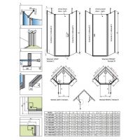 Стеклянный душевой уголок Radaway Nes PTJ пятиугольный схема 2