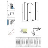 Складное душевое ограждение Radaway Fuenta New KDD B схема 2