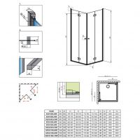 Складное душевое ограждение Radaway Essenza New KDD B двухдверное схема 2