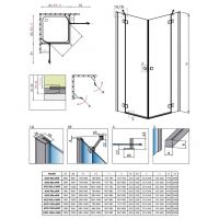 Распашное душевое ограждение Radaway Essenza New KDD двухдверное схема 2