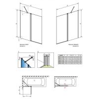 Защитная фиксированно-распашная шторка на ванну Radaway Nes 8 PND II схема 2
