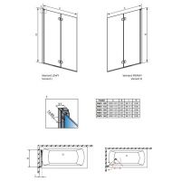 Защитная шторка на ванну Radaway Nes 8 PND I из утолщенного стекла схема 2