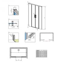 Двойная раздвижная душевая дверь Radaway Idea DWD в нишу схема 2