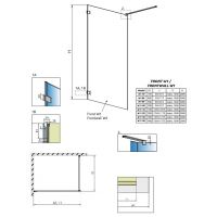 Душевая перегородка Walk-in Radaway Euphoria Euphoria V схема 2