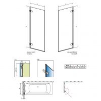 Распашная стеклянная штора на ванну Radaway Arta PNJ I схема 2