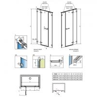 Одностворчатая душевая дверь в нишу Radaway Arta DWJS схема 2