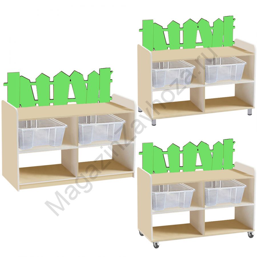 ТУМБА ДЛЯ ИГРУШЕК И ПОСОБИЙ 24 ОДНОСТОРОННЯЯ С 2-МЯ КОНТЕЙНЕРАМИ