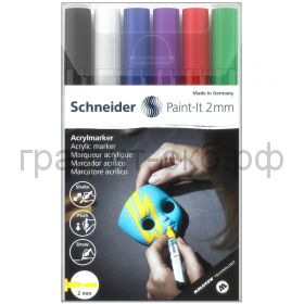 Маркеры акриловые Schneider Paint-It 310 2мм 6шт. ассорти 120195